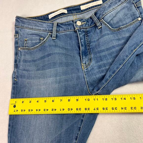 Pilcro and the Letterpress Jeans Womens 32 Blue Script Two Tone Step Raw Hem - Picture 7 of 12